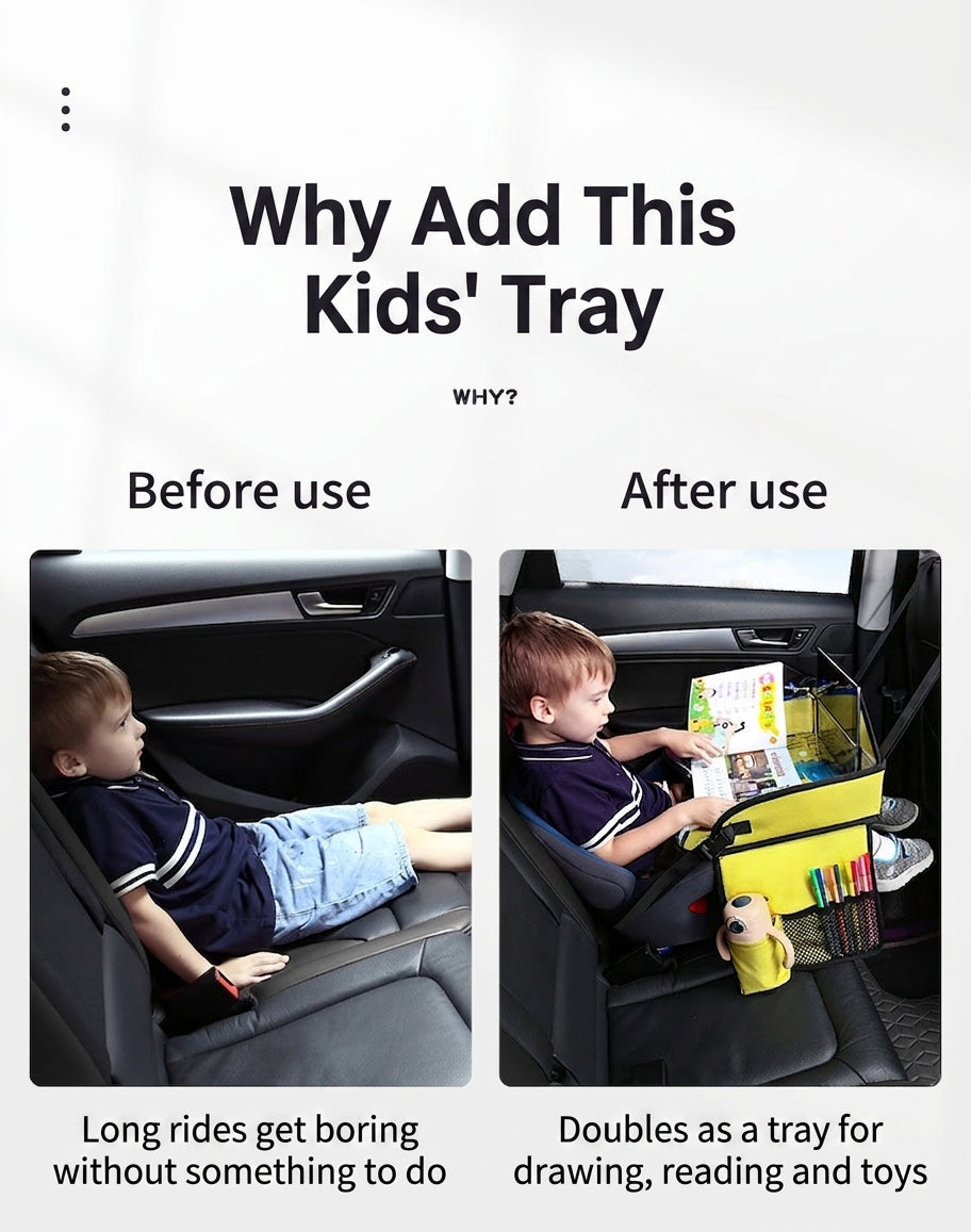 Cross-border car mini table, children's travel tray, car rear seat soothing tool, safety seat folding table