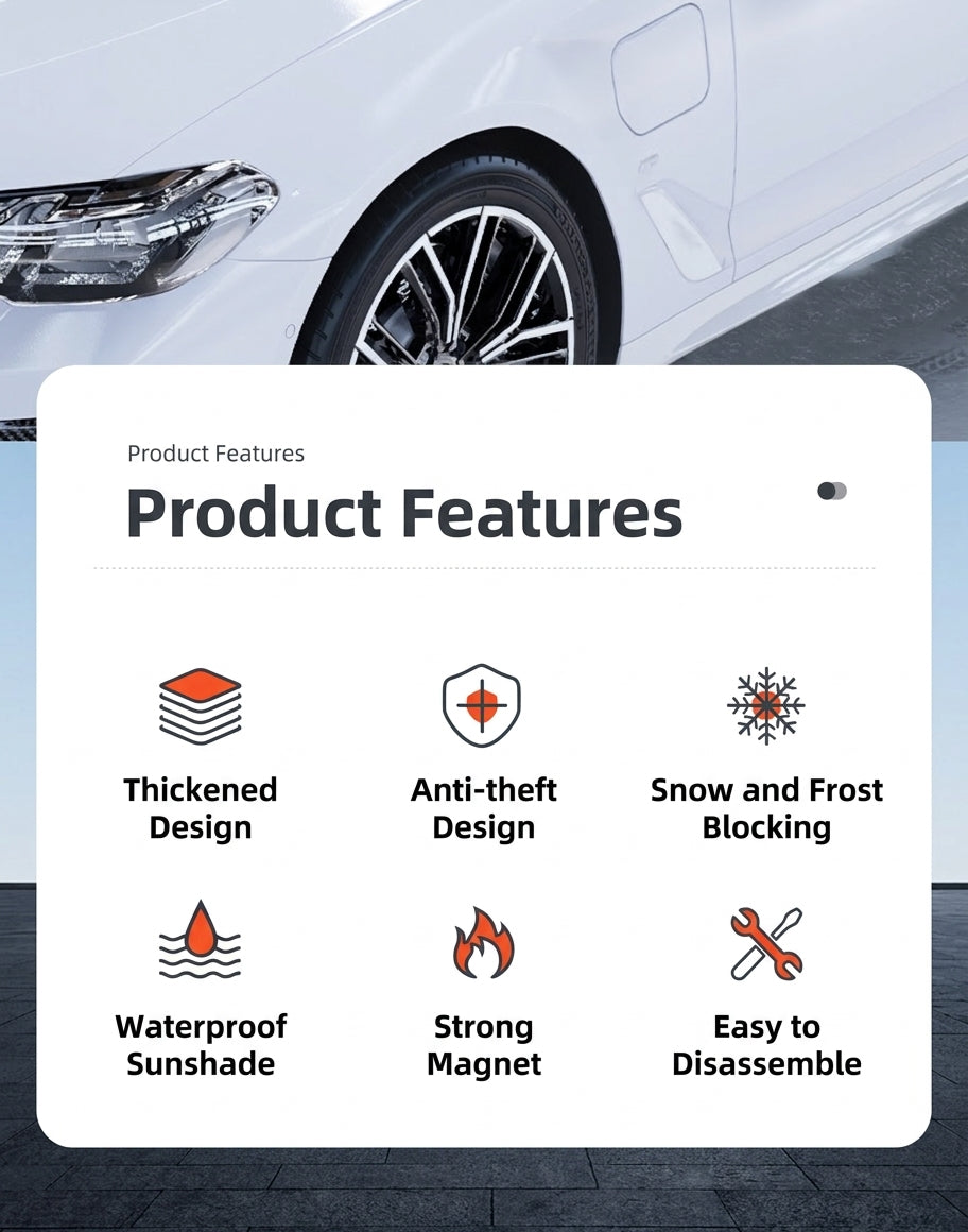 Car Windshield Snow Cover - Frost & Sun Protection
