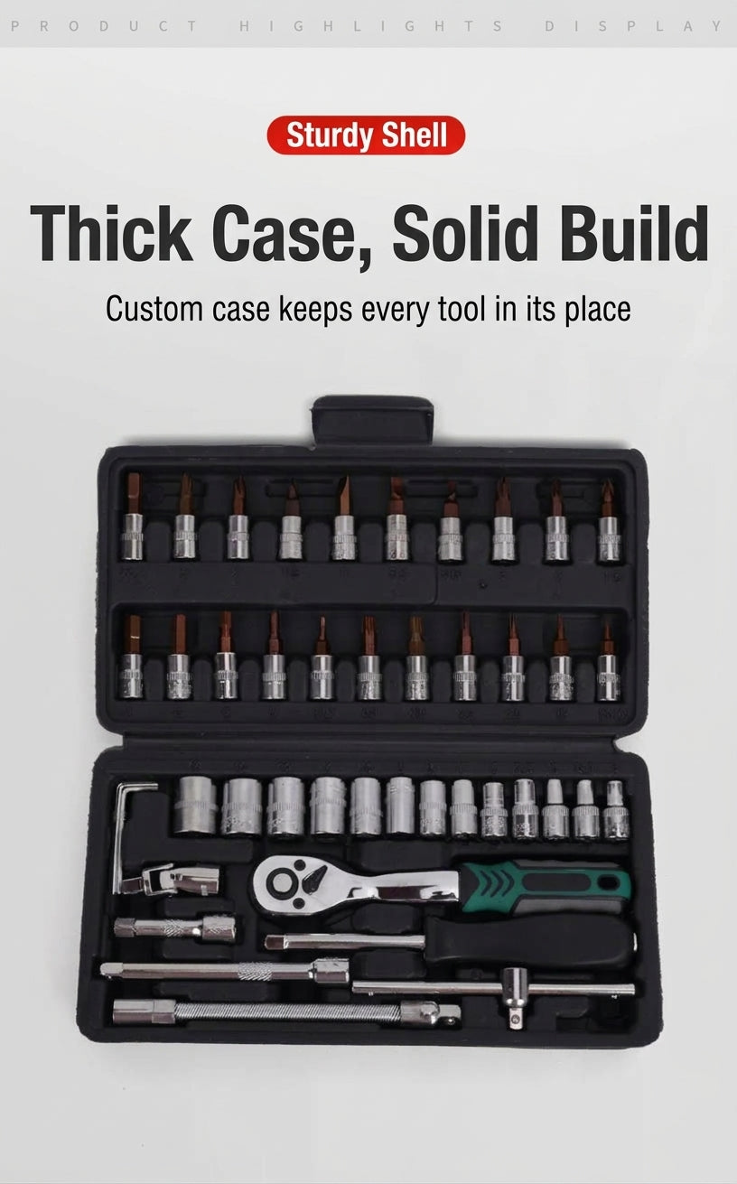 Natural S2 Bit Head 72-Tooth Ratchet Wrench Auto Repair Mechanical Repair Household Repair Sleeve Tool Set Hardware Toolbox