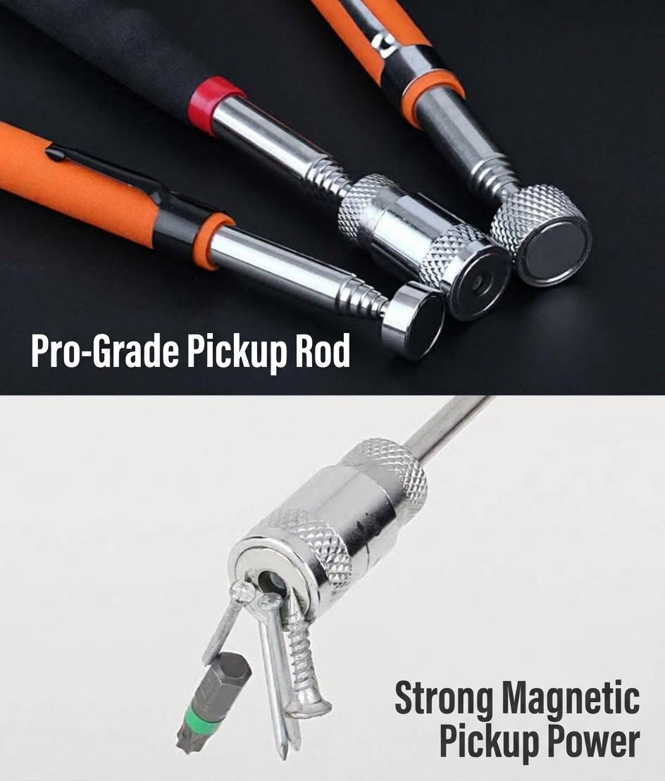 8LB Pickup Retractable Magnetic Suction Rod with Light Magnetic Rod Auto Repair Tool Metal Picker Suction Rod