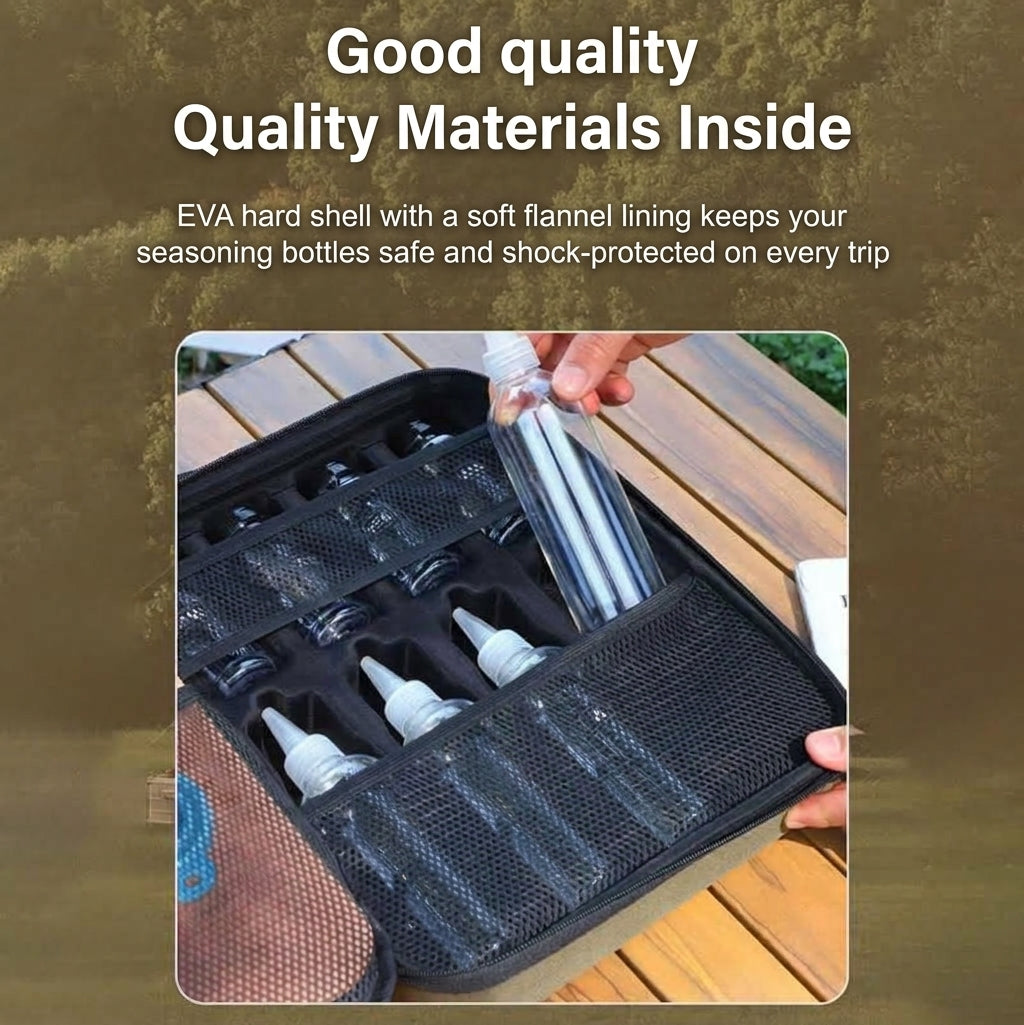 Outdoor portable seasoning knife set storage bag, camping and outdoor cooking bag, self-driving kitchen equipment set, EVA hard bag