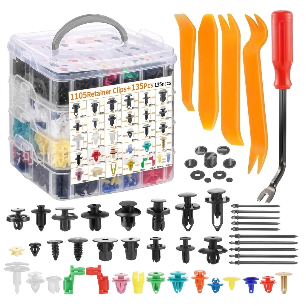 Domestic trade and foreign trade 100PCS car general boxed buckle combination set door panel nylon wheel eyebrow clamp HE26