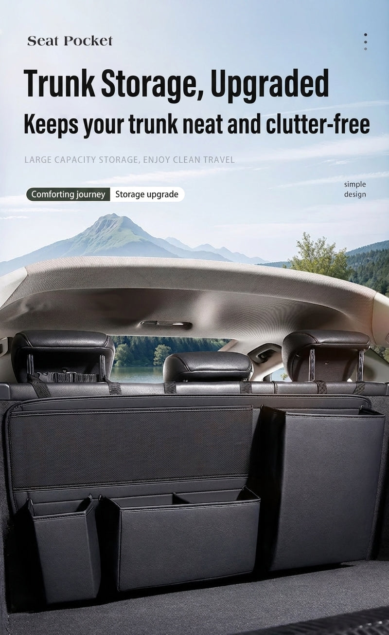Multifunctional trunk storage bag, large-capacity storage car storage bag, zoned design for easy access and portable storage box