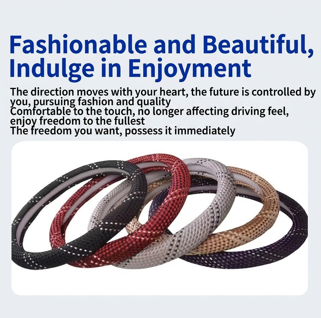 All-season universal wear-resistant car steering wheel covers, woven sweat-absorbing car handlebar covers, direct supply from wholesale manufacturers