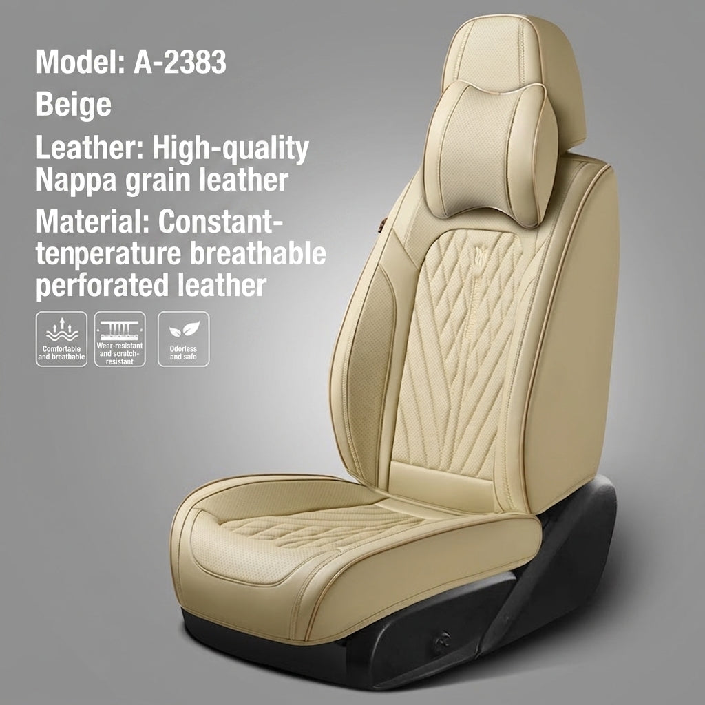 Car seat cushion Nappa leather breathable all-season universal seat cover, full-coverage high-end seat cushion car seat protective cover