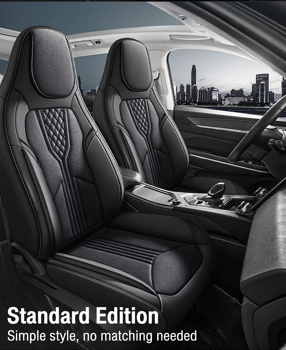 3D Nappa leather car full-coverage integrated headrest cover, all-season universal sports seat cover, leather seat cushion manufacturer wholesale
