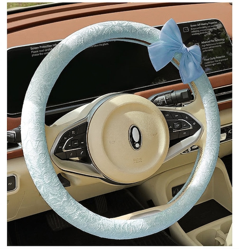 Lace car steering wheel cover, anti-slip decoration, all-season universal one-piece dropshipping, cross-border e-commerce trending sporty style
