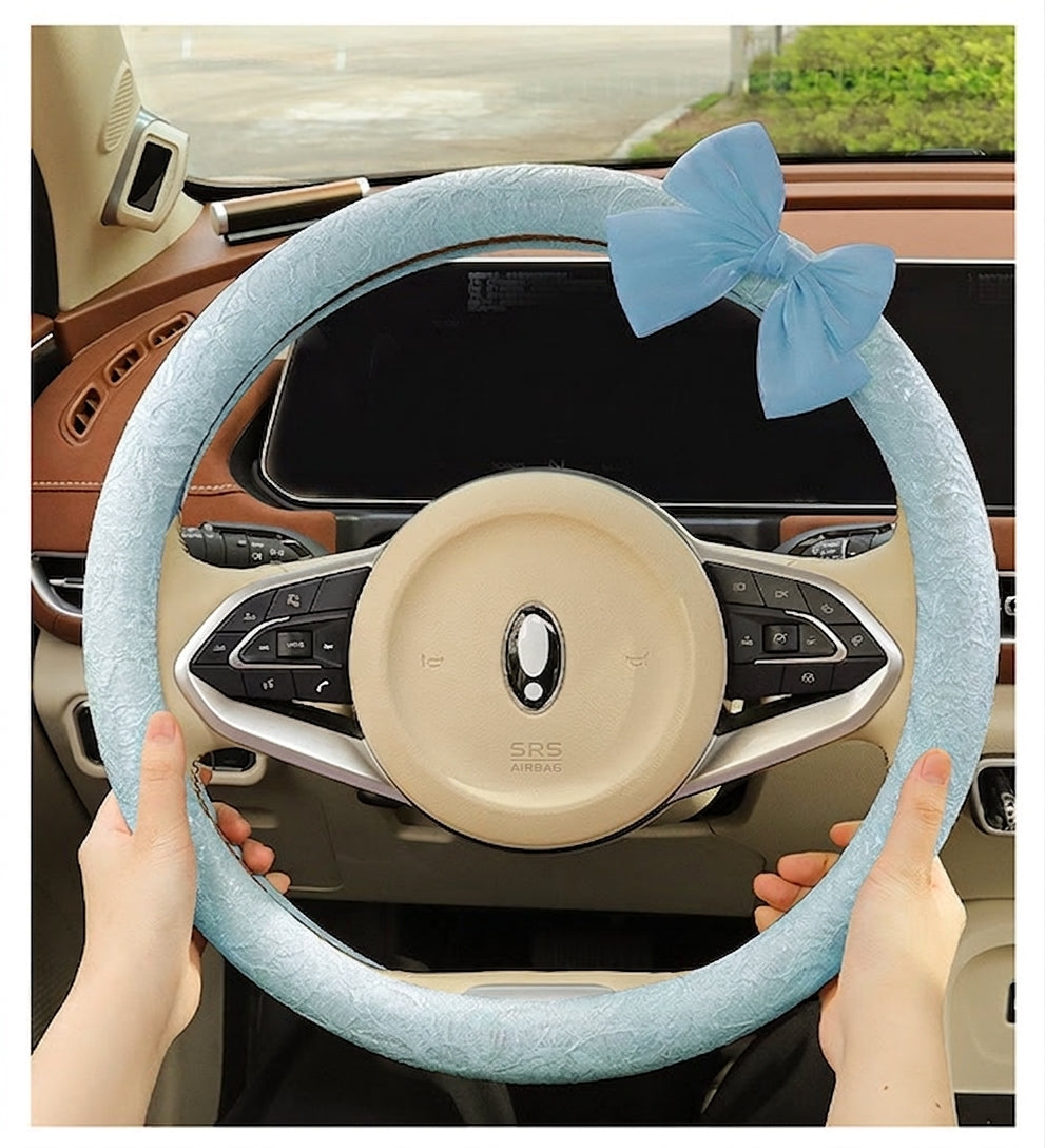 Lace car steering wheel cover, anti-slip decoration, all-season universal one-piece dropshipping, cross-border e-commerce trending sporty style