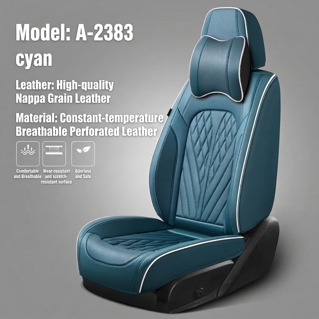 Car seat cushion Nappa leather breathable all-season universal seat cover, full-coverage high-end seat cushion car seat protective cover
