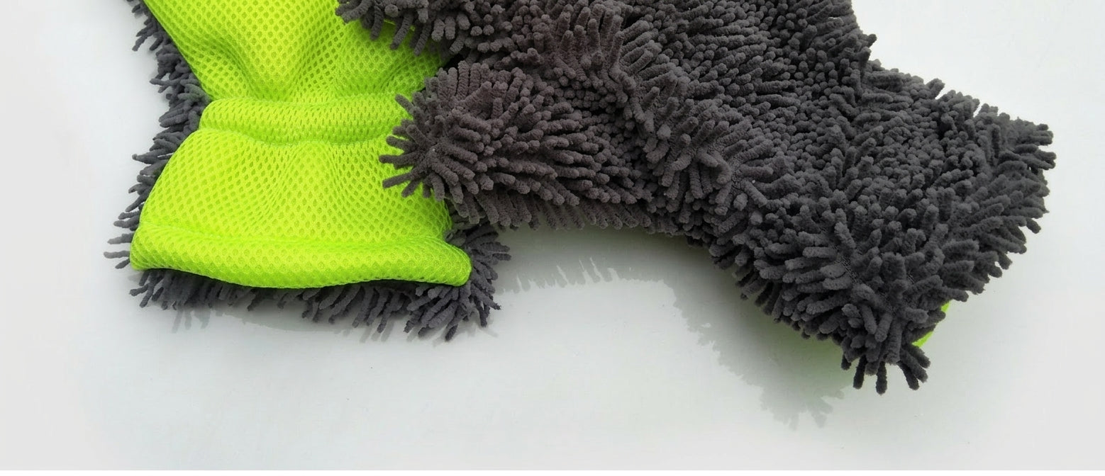 Fride Rich Velvet Thickened Car Wash Gloves Housekeeping Cleaning Gloves Sandwich Mesh Hole Wipe Gloves