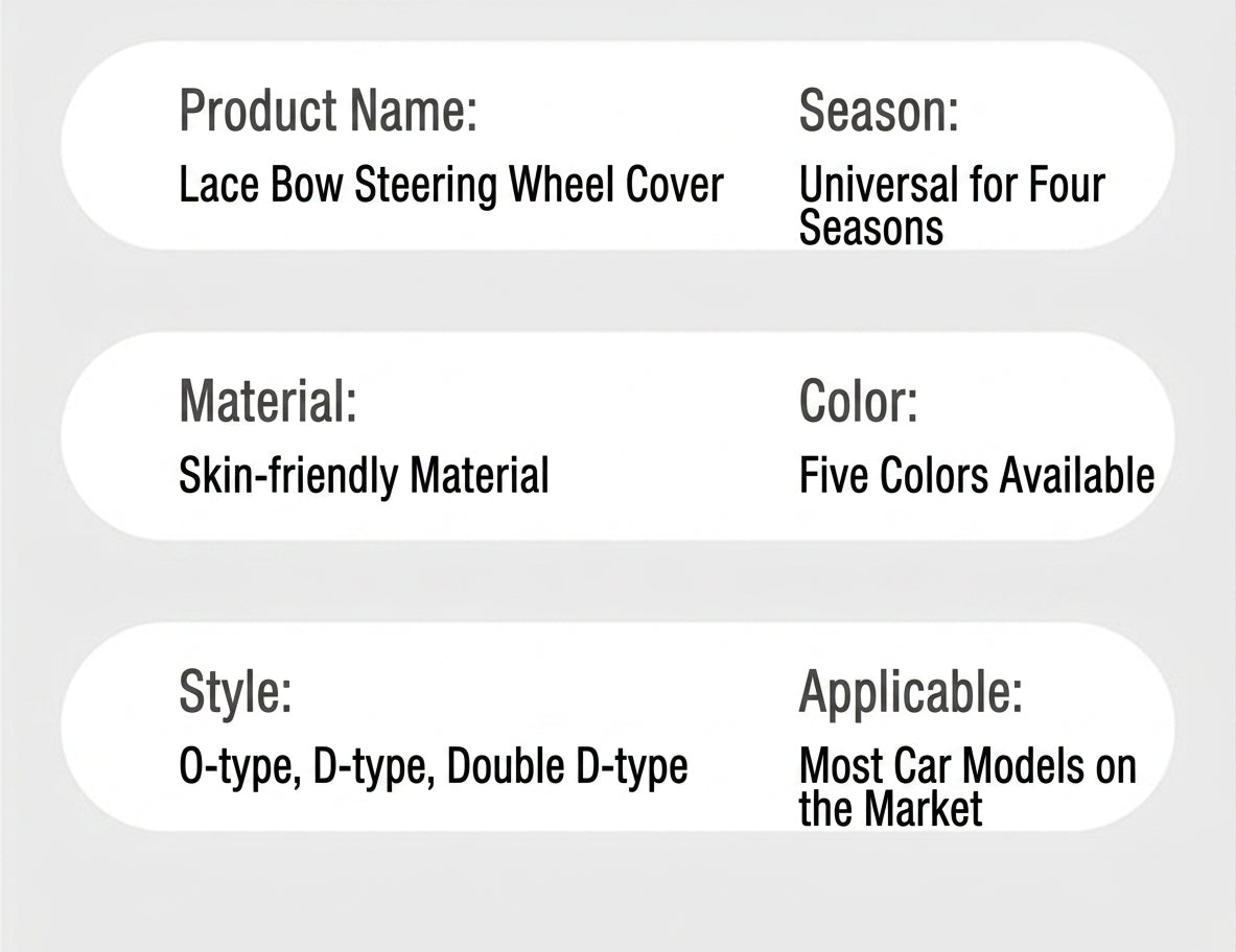 Lace car steering wheel cover, anti-slip decoration, all-season universal one-piece dropshipping, cross-border e-commerce trending sporty style