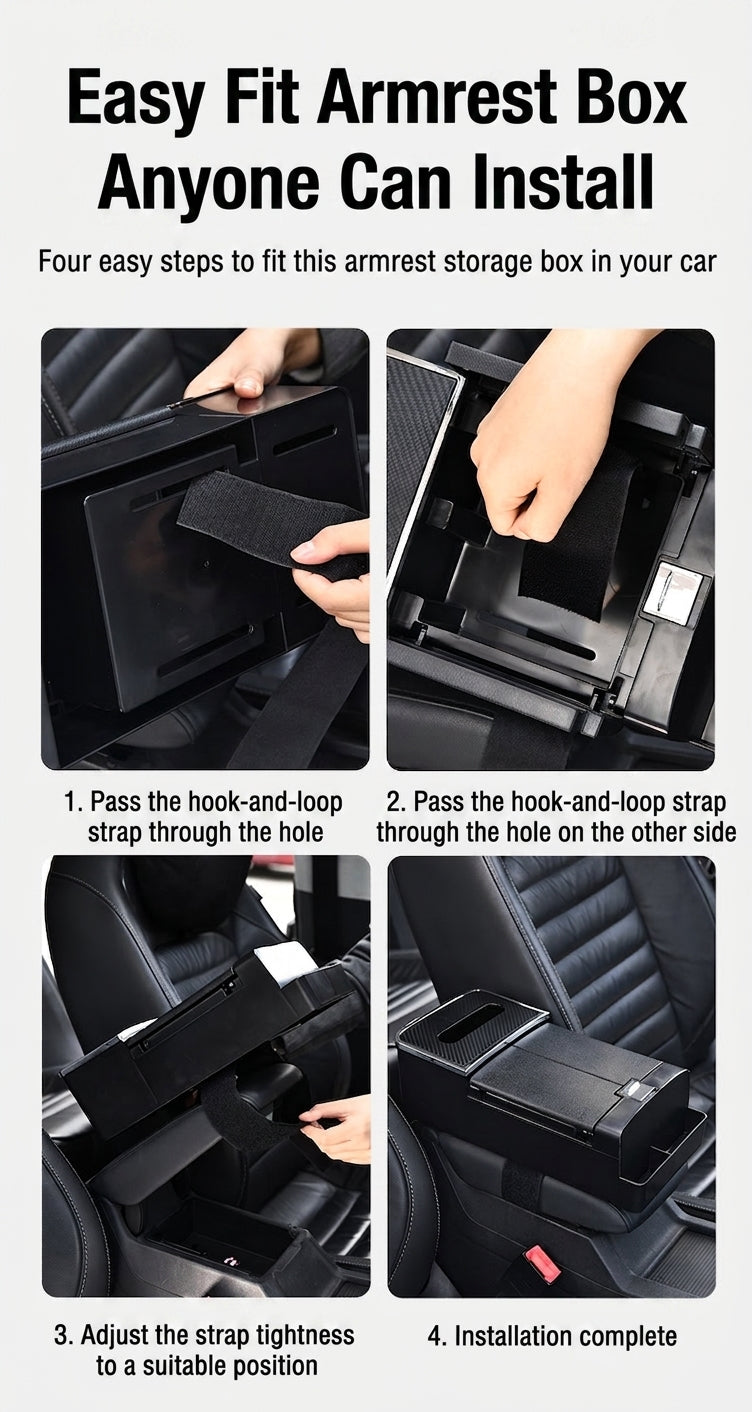 Car tissue box, armrest box, multifunctional water cup holder, storage box, creative and simple car interior sundries storage box