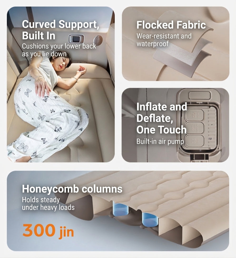 Car rear travel mattress new energy sleeping travel automatic charging and discharging carry leveling to fill the inflatable bed