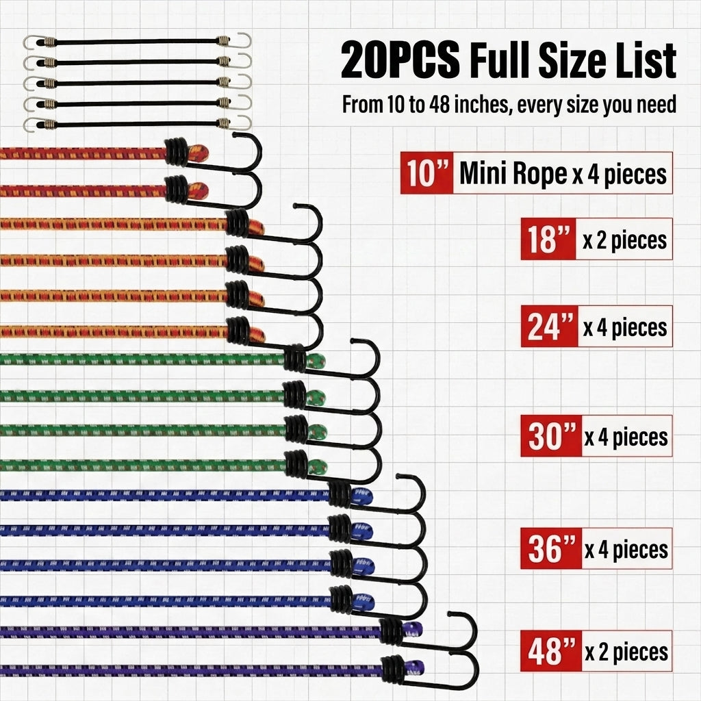 Cargo Strapping Ropes, Elastic Bungee Cords