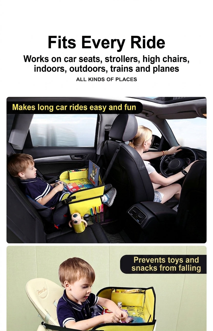 Cross-border car mini table, children's travel tray, car rear seat soothing tool, safety seat folding table