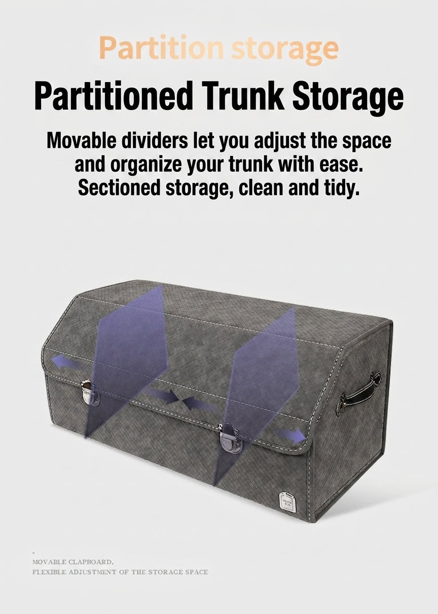 New woven pattern car trunk storage box, foldable car storage box, leather organizer box, factory wholesale