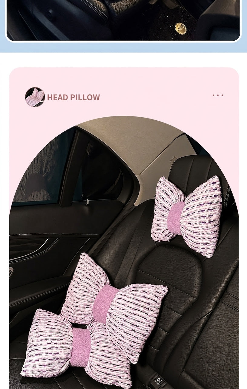 Car headrest neck support pillow for car cushions, car seat lumbar cushion set, for the driver's seat and for women's lumbar support
