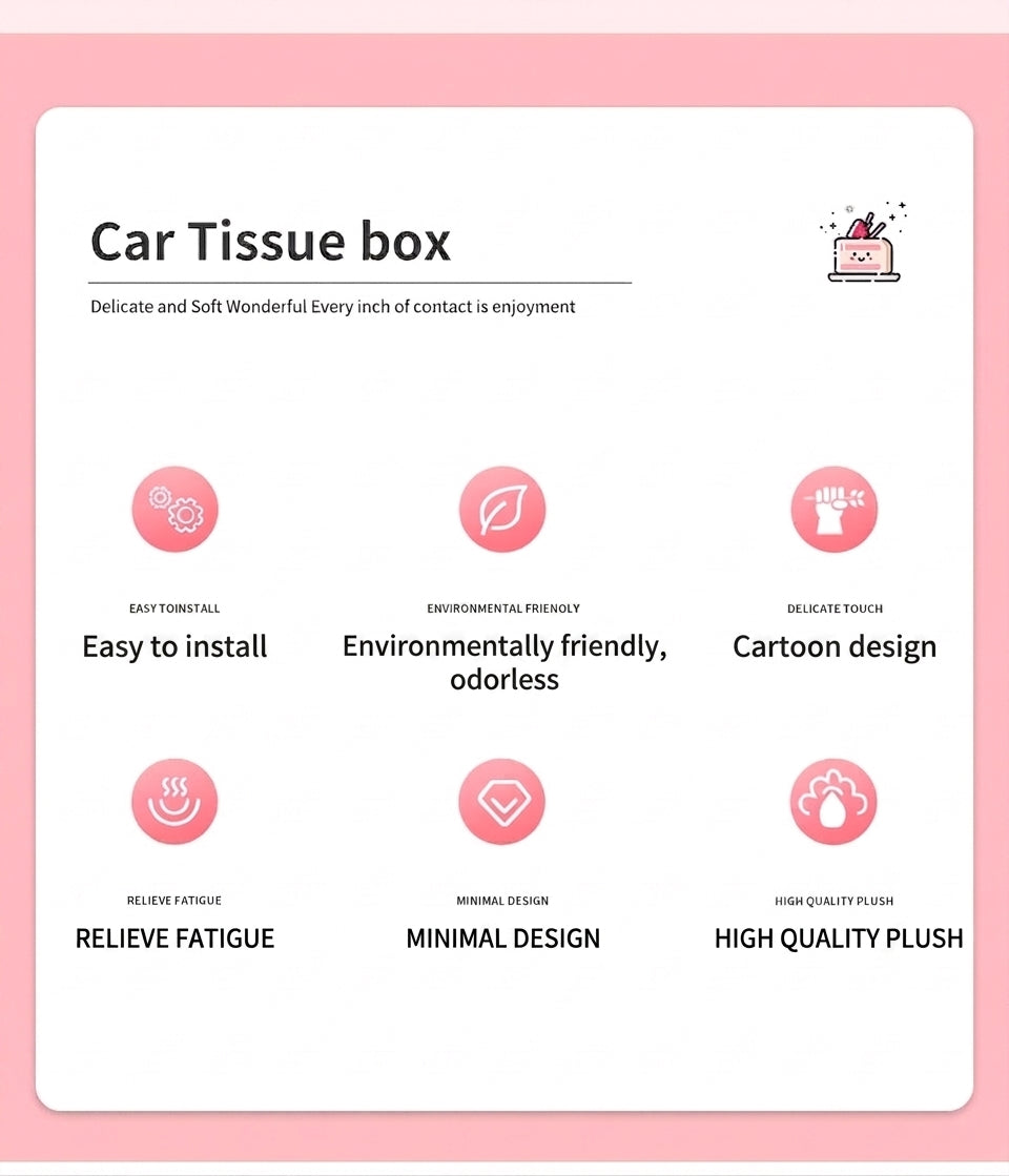 Factory custom car tissue box printed processing, hanging sewn label tissue box, car seat back tissue hanging bag