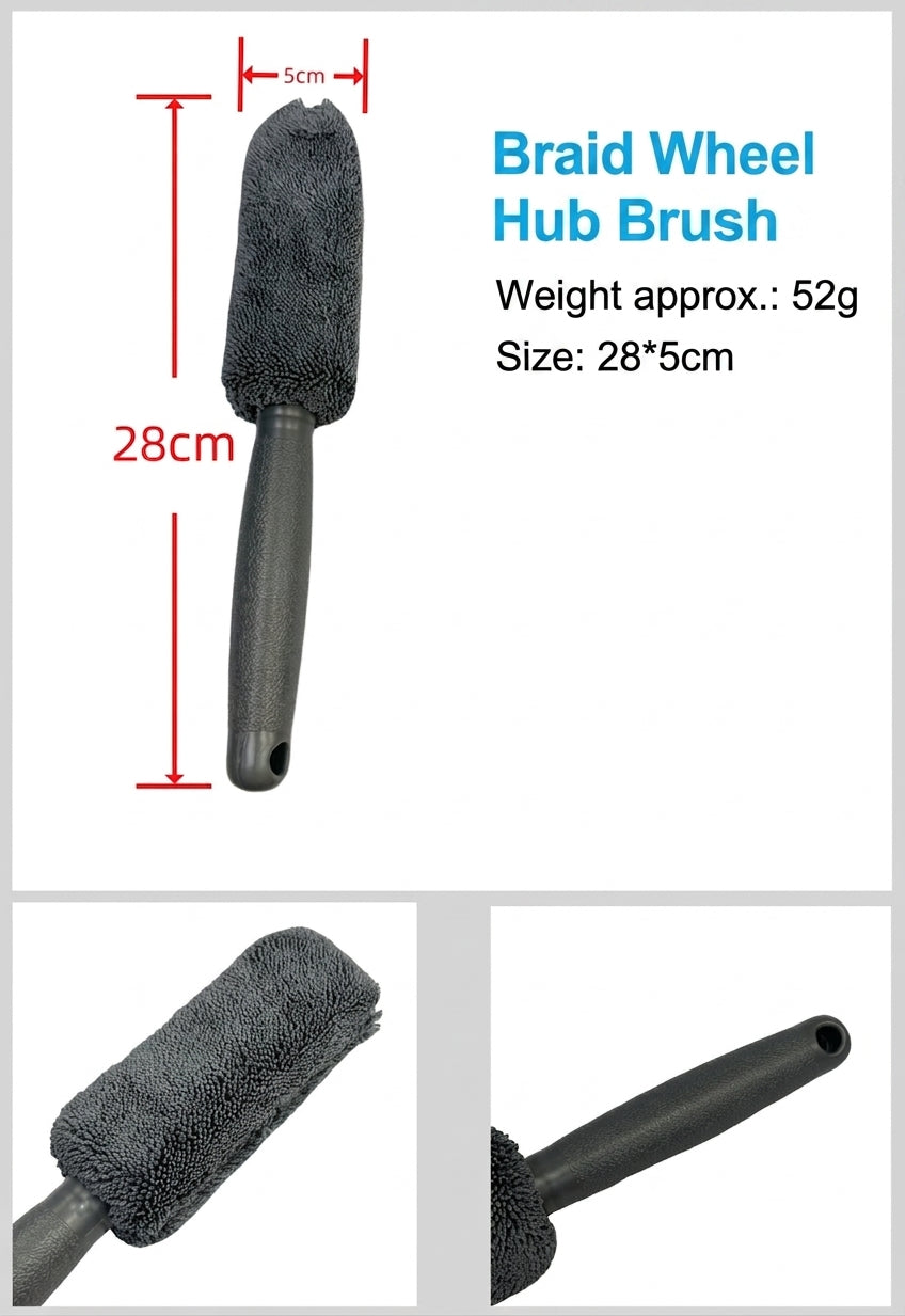 Car cleaning 9-piece set: car towels, home car wash gloves, car washing towels, rags, waxing sponges, hub brushes