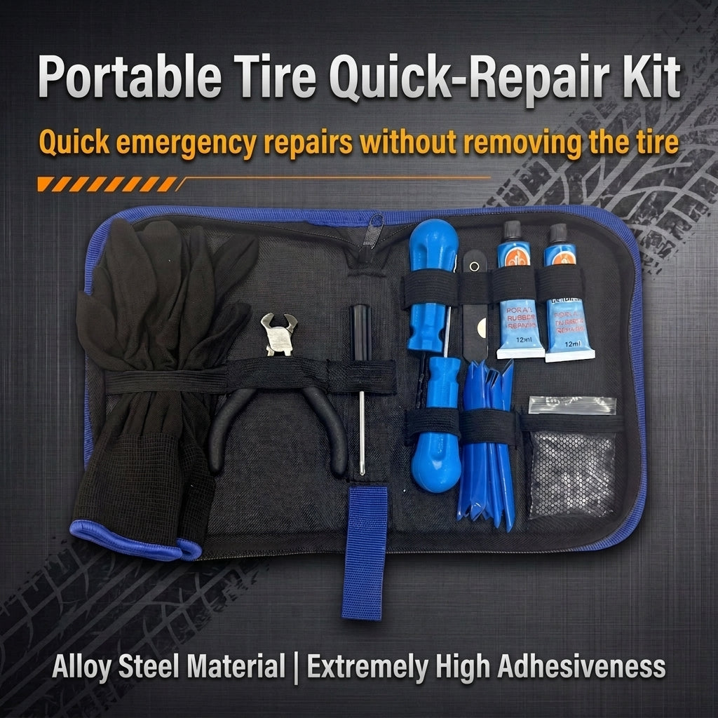 Car Emergency Tire Repair Kit, 27-Piece