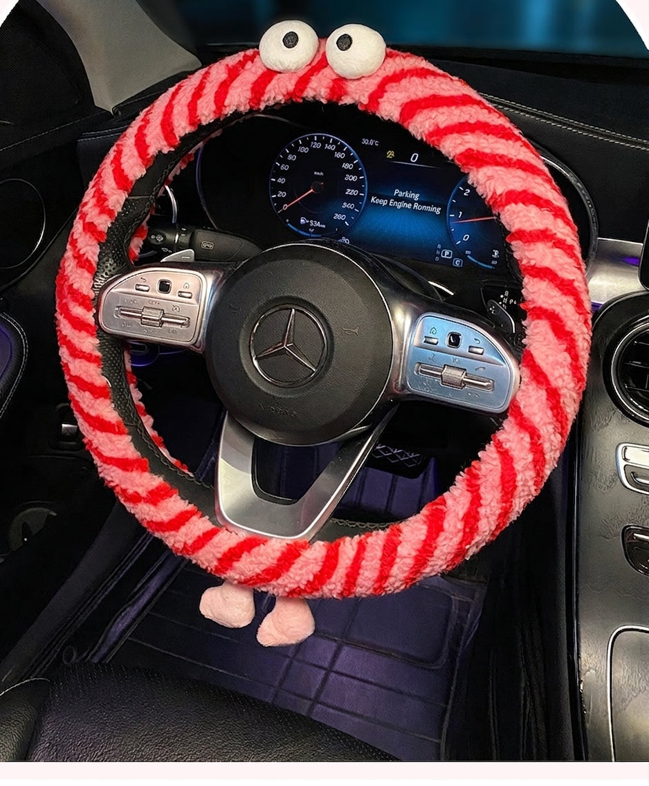 Winter plush steering wheel covers, 2024 new Monster non-slip warm all-season GM heated handlebar covers, women's version