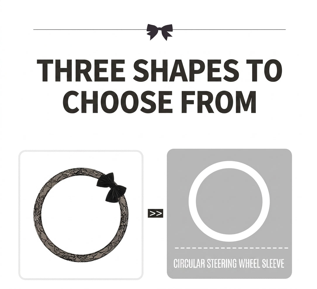 Lace car steering wheel cover, anti-slip decoration, all-season universal one-piece dropshipping, cross-border e-commerce trending sporty style