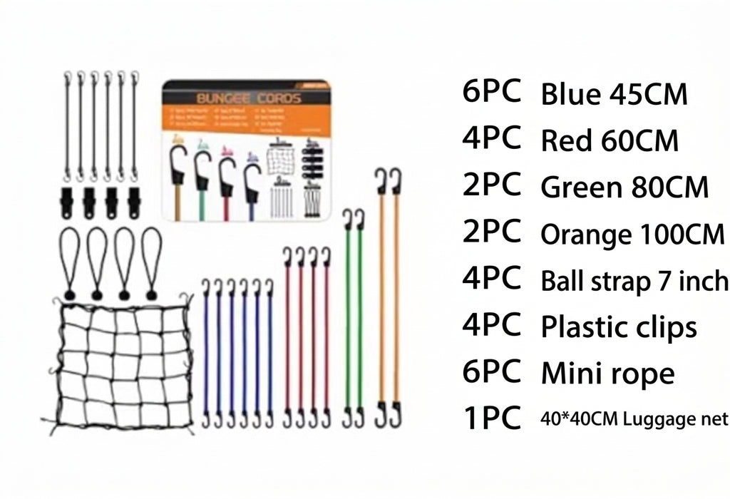 Bungee Cord Rope Set - Multiple Sizes & Styles