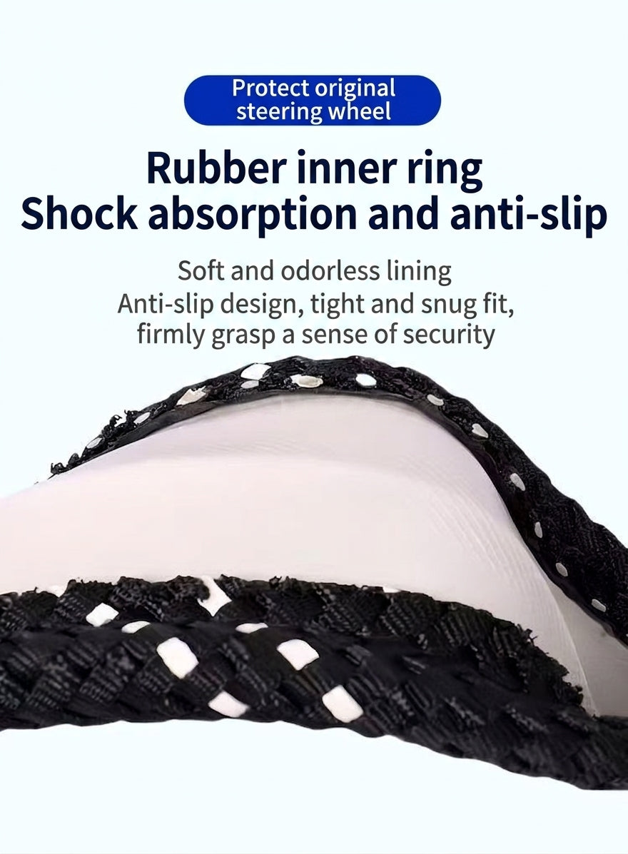 All-season universal wear-resistant car steering wheel covers, woven sweat-absorbing car handlebar covers, direct supply from wholesale manufacturers