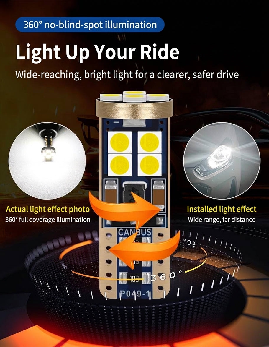 Yade Wide-Width Indicator Light T10 3030 12SMD Car Light LED High Brightness Wide Voltage Decoding Reading Light License Plate Light