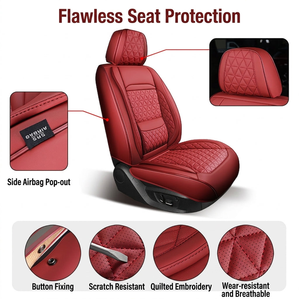 2025 new all-leather fixed lumbar wing Nappa leather car cushion all-season universal full-enveloping seat cover