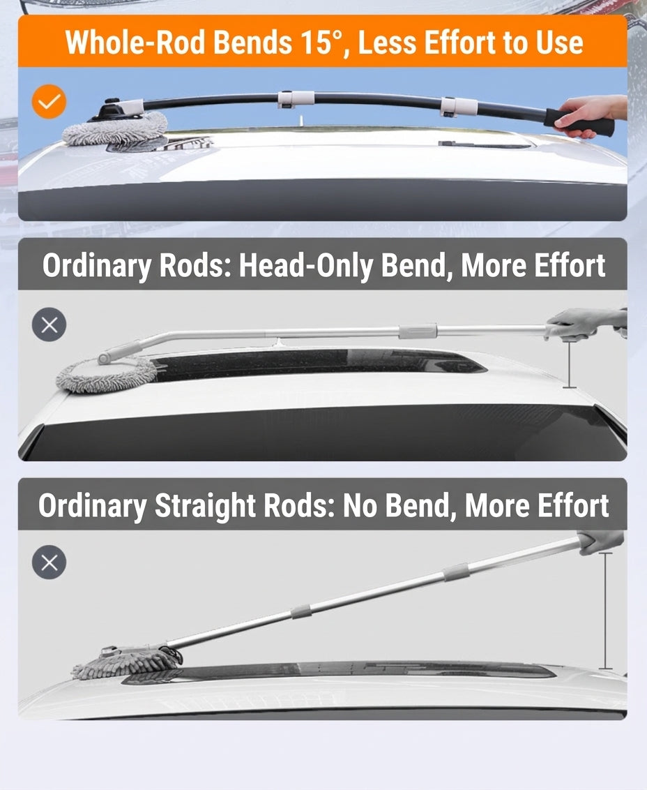 Car Wash Mop with Retractable Bending Rod