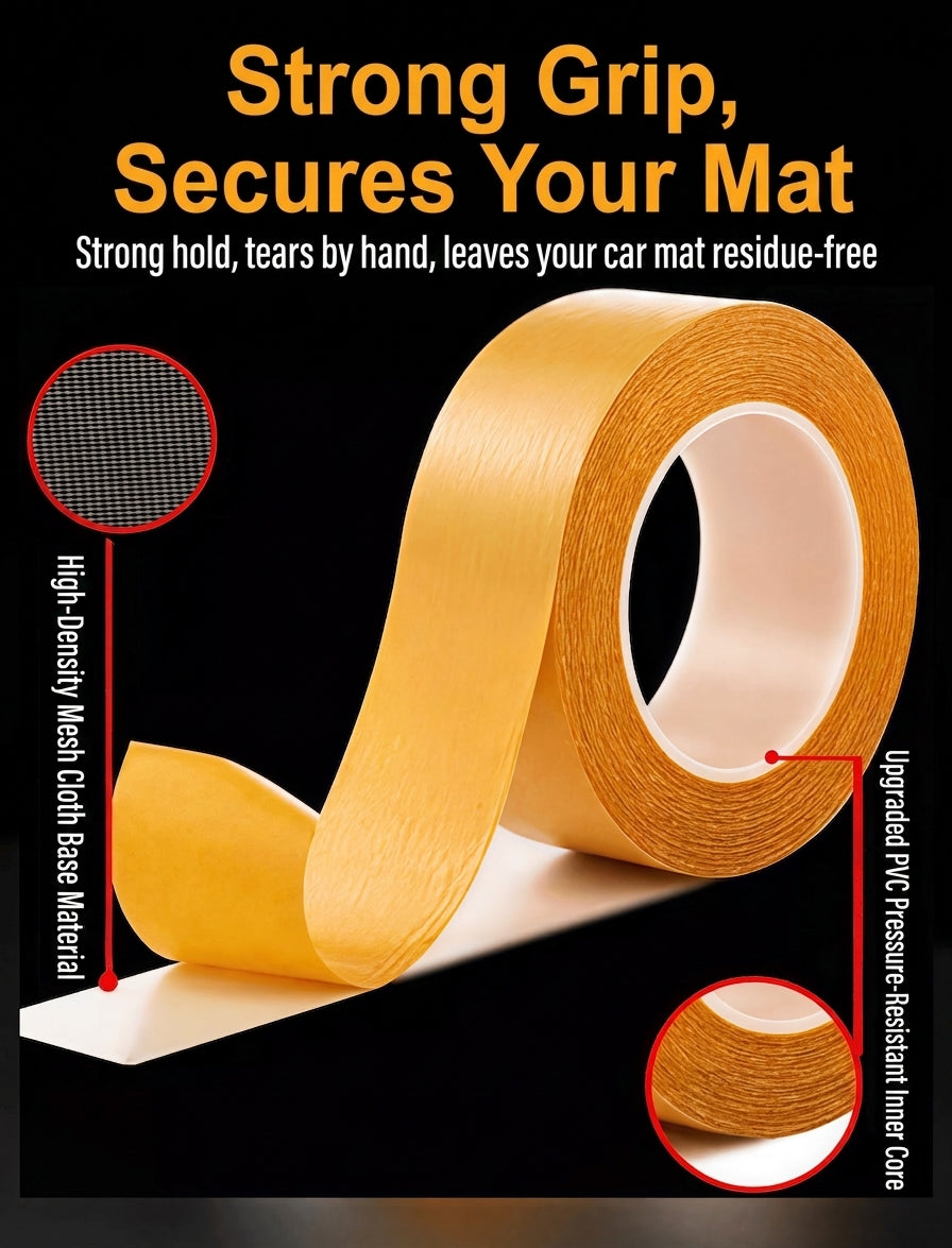 20-meter long cloth-based tape, strong adhesive, non-slip, waterproof carpet mat, fixing tape, no residue, mesh cloth-based double-sided tape