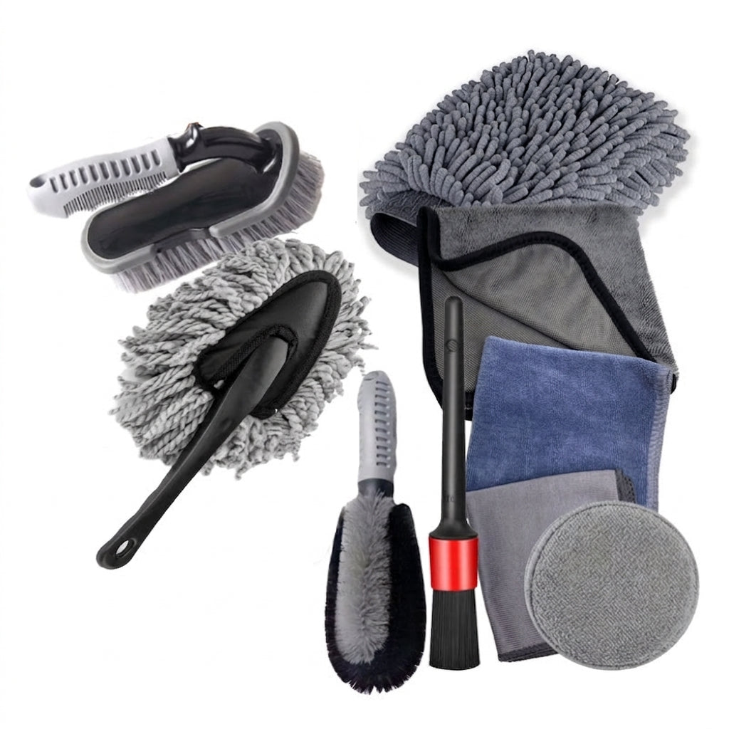 Amazon Hot-selling car wash set 9-piece set C car cleaning waterproof gloves tire crevice cleaning brush car wash