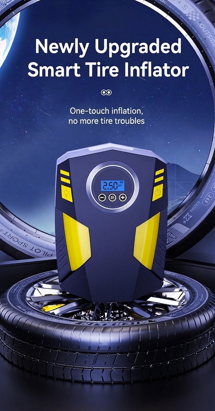 Car air pump digital display portable electric 12v tire inflator multi-function vehicle car air pump