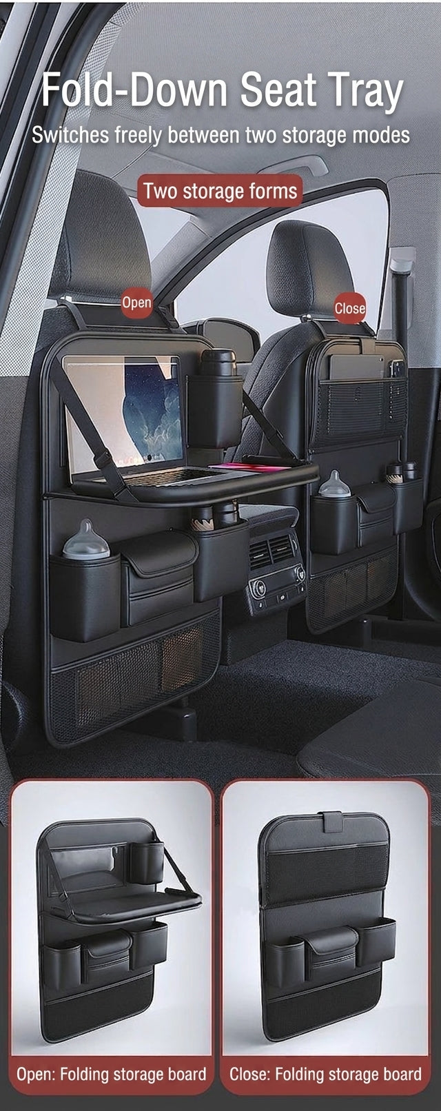Car seat back, shelf, seat back, storage bag, children's car back seat, folding table, car table, back seat