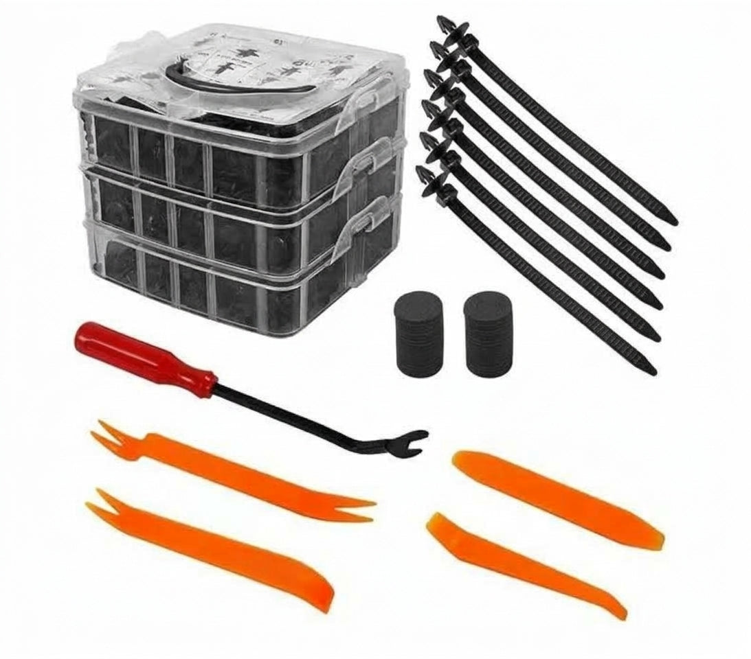 630pcs boxed nylon clips, clips, 16 types of bumper repair kits, universal plastic fasteners, automotive products