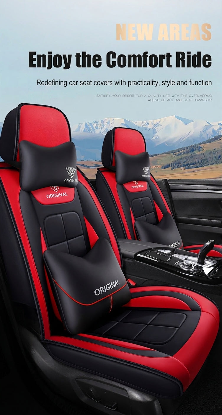 The five-seater car seat cushion is fully surrounded by the all-season universal leather seat cover, which is wear-resistant, dirt-resistant and breathable