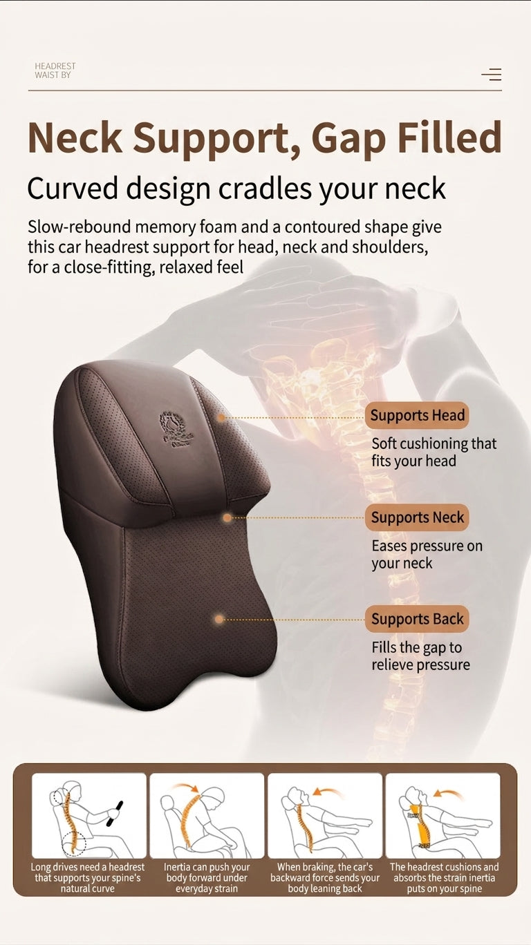 [Full leather on both sides] aviation-grade car neck pillow, memory foam, neck pillow, neck pillow in the car, car seat, neck pillow