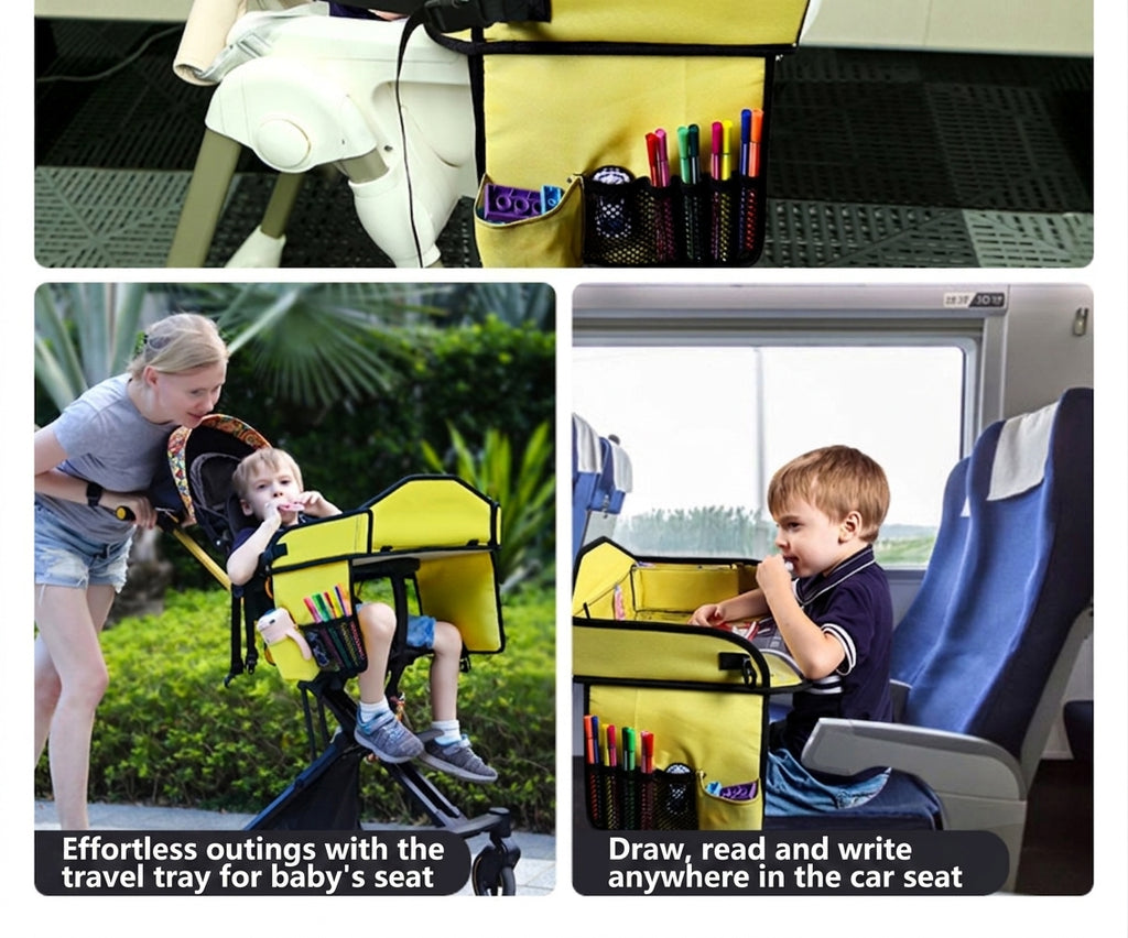 Cross-border car mini table, children's travel tray, car rear seat soothing tool, safety seat folding table