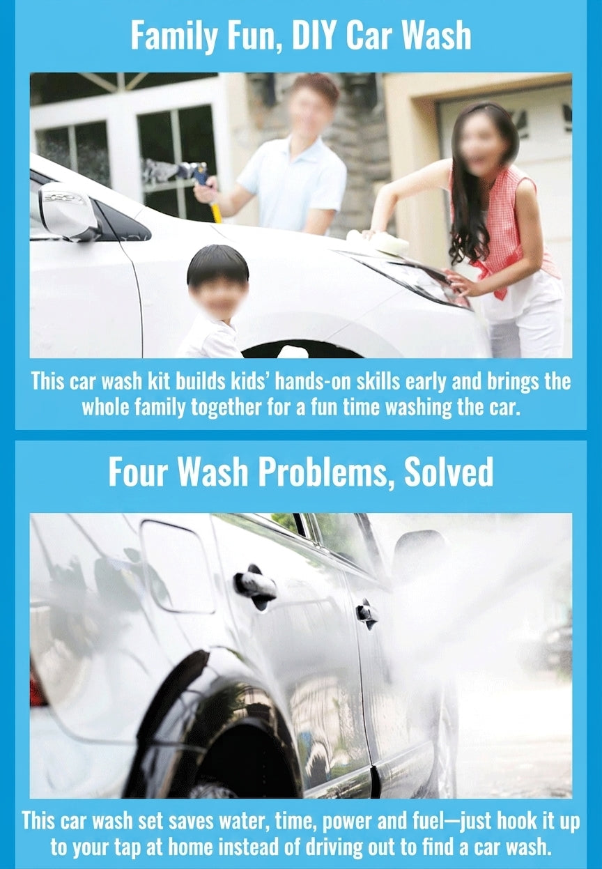 Cross-border car wash tools, complete set, cleaning seven-piece sponge car wash brush, professional beauty maintenance car supplies