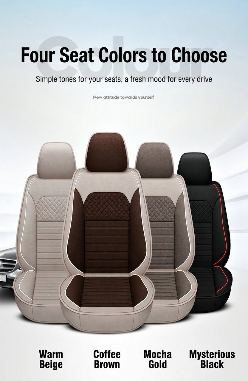 All-season universal full-coverage car seat covers, full-coverage spring and winter linen fabric art car covers, seat covers, and car cushion covers
