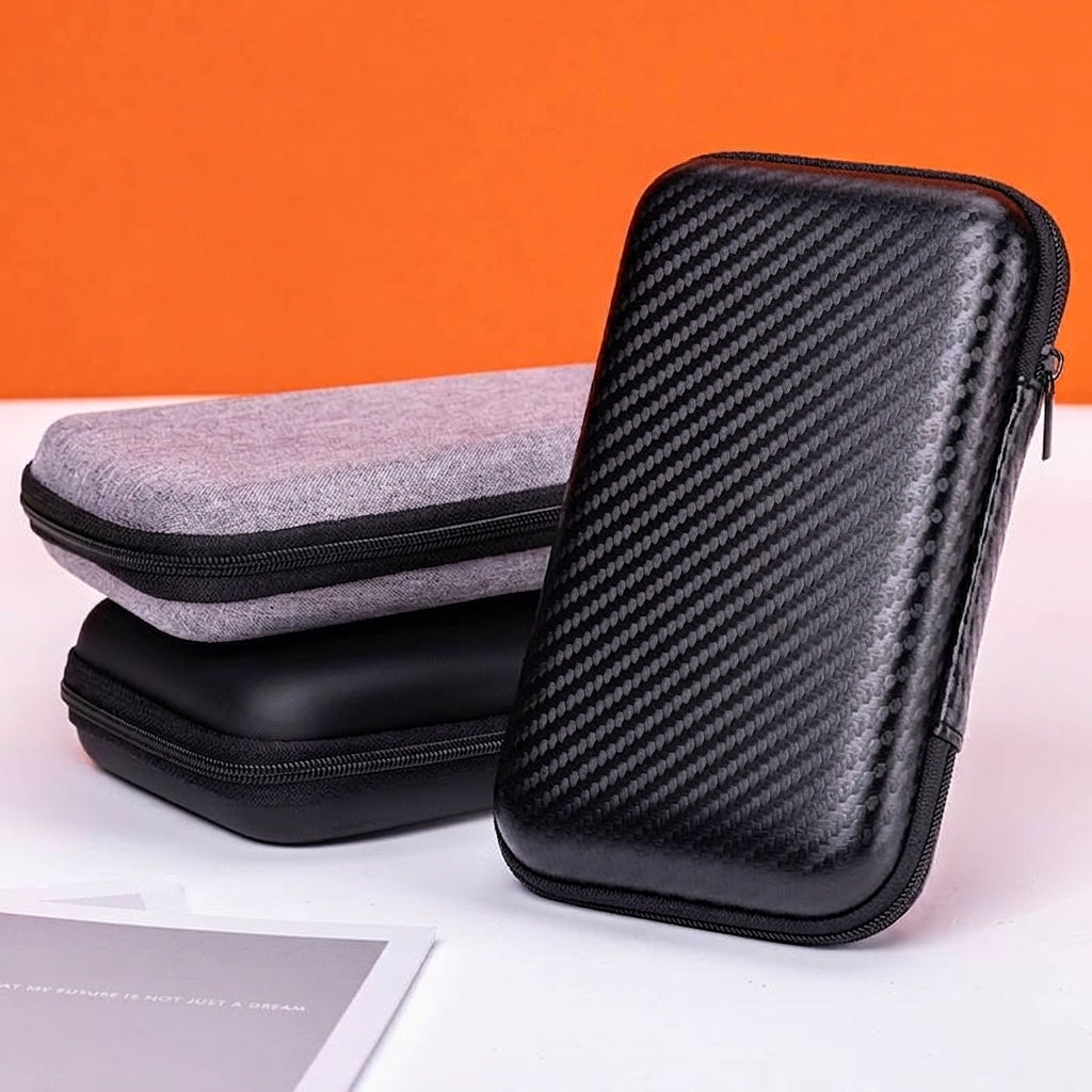 Snowflake Cloth EVA Headphone Bag, Power Bank Hard Drive Bag, Dragon Cloth Earphone Storage Box, Pressure-Resistant Zipper Bag
