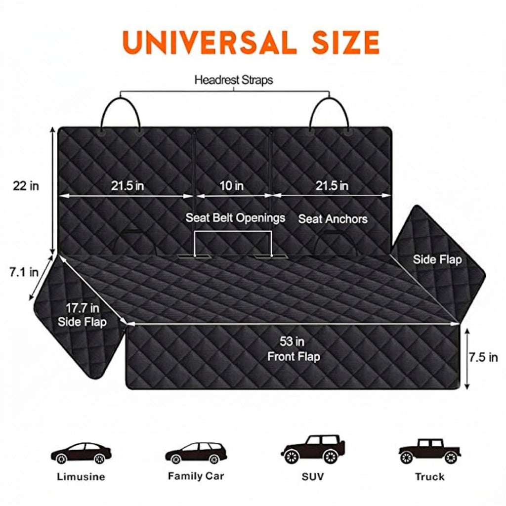 Car Pet Mat Waterproof Seat Cushion with Armrest