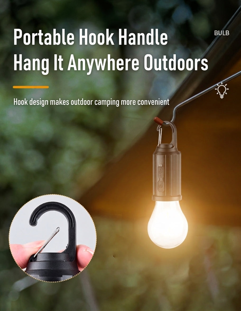 LED Camping Tent Light with Solar & USB Charging