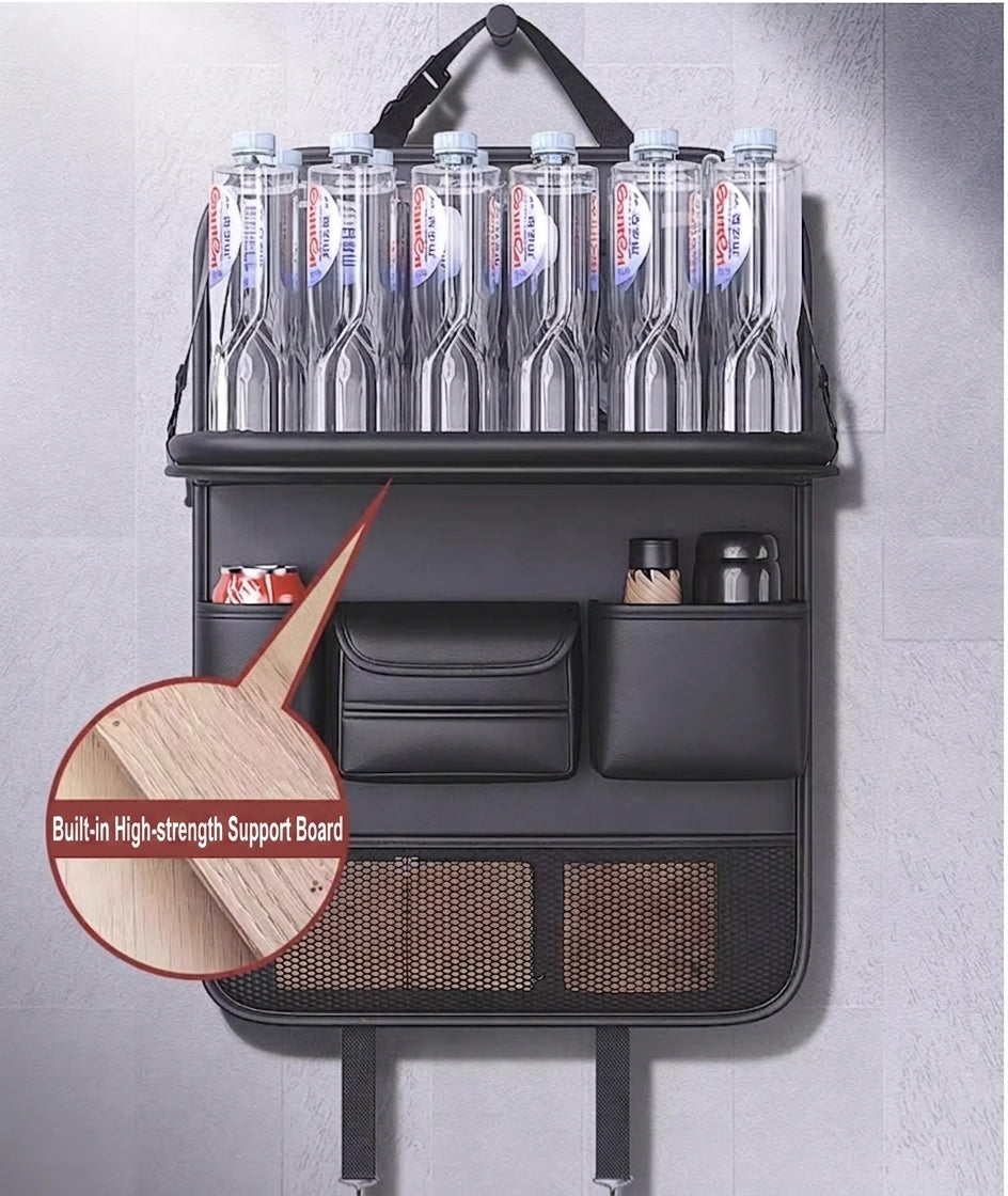 High-end car seat back storage bag, car multi-functional, rear hanging bag, car foldable dining table board shelf