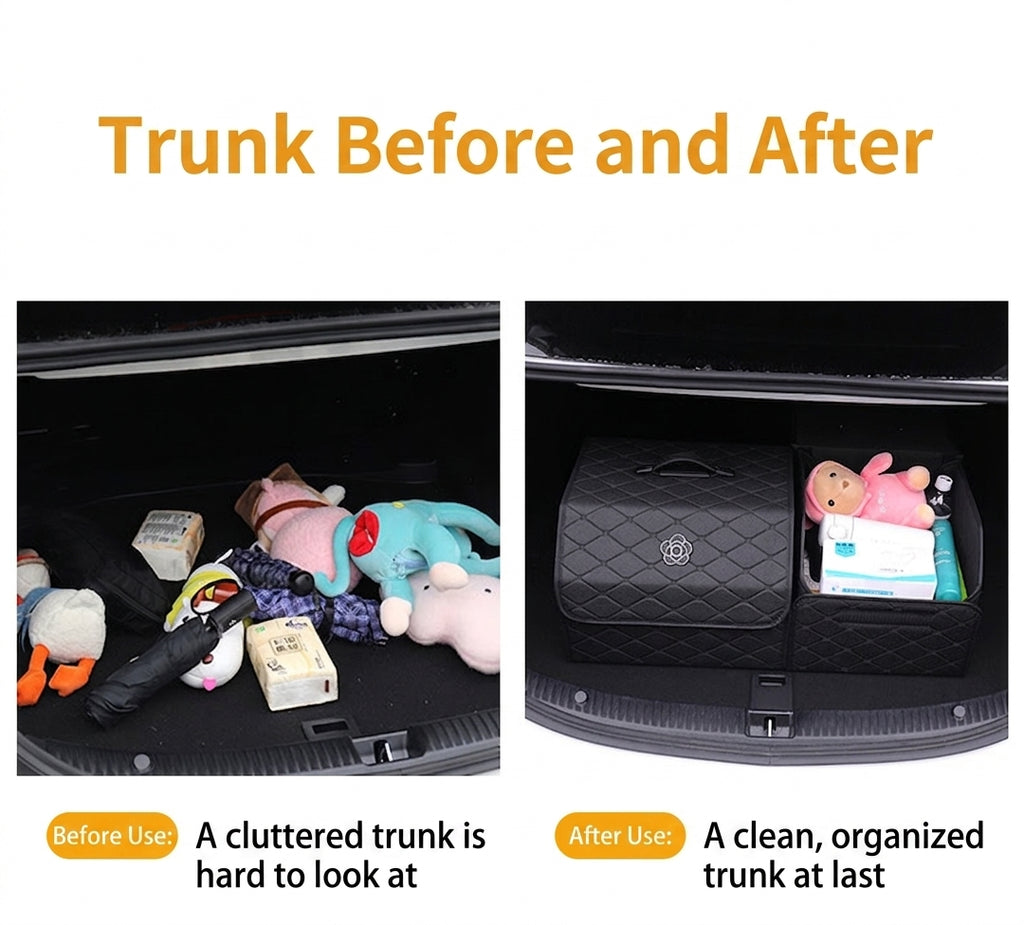 Car trunk storage box, car tail box, camellia car, good things, sorting storage box, multi-functional storage girl