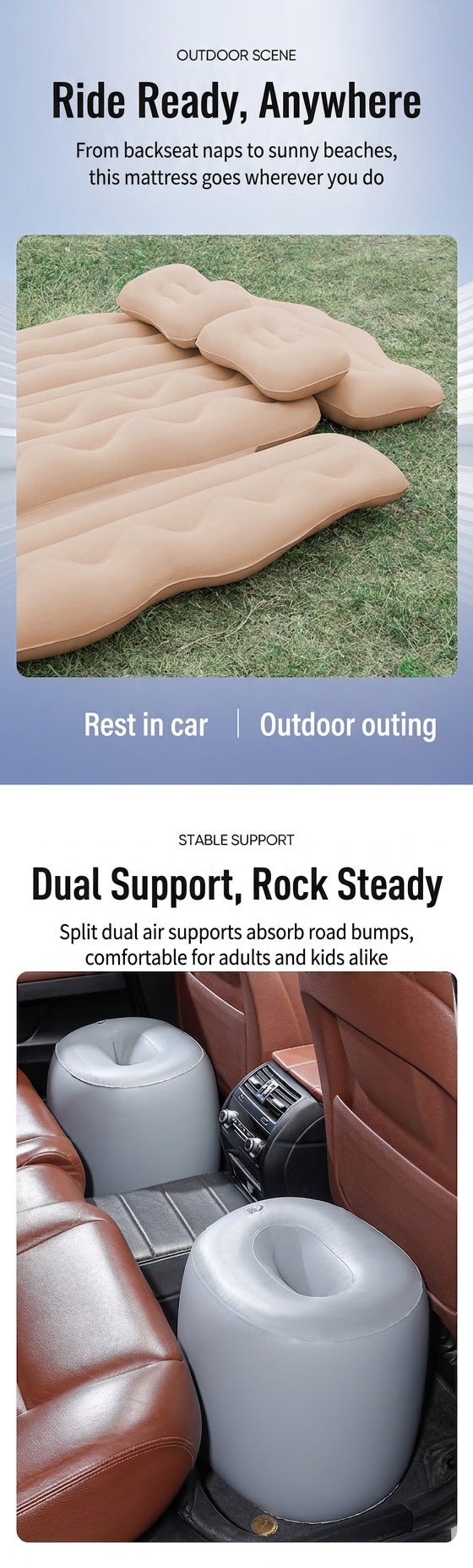 Cross-border car inflatable mattress, rear air mattress, general car, rear seat sleeping pad, Aian, BYD, Qintanghan