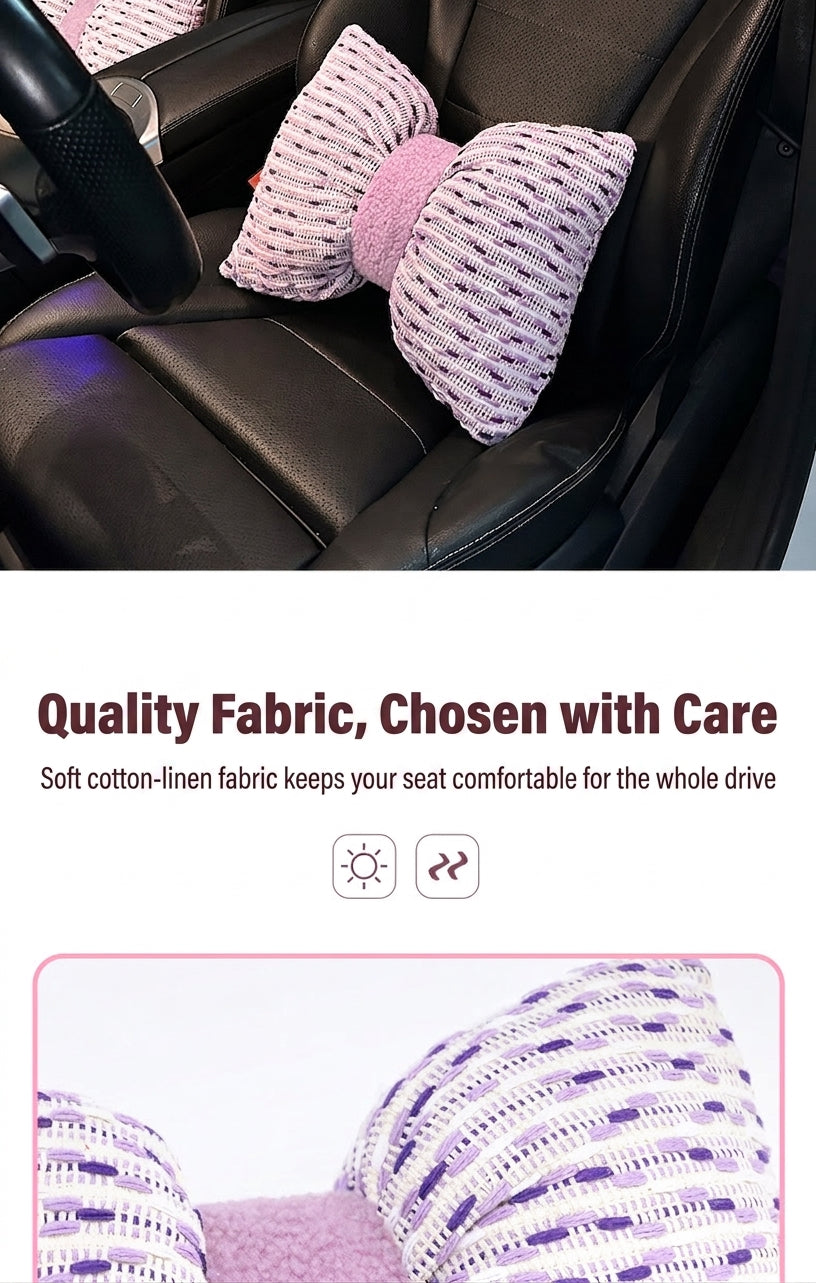 Car headrest neck support pillow for car cushions, car seat lumbar cushion set, for the driver's seat and for women's lumbar support
