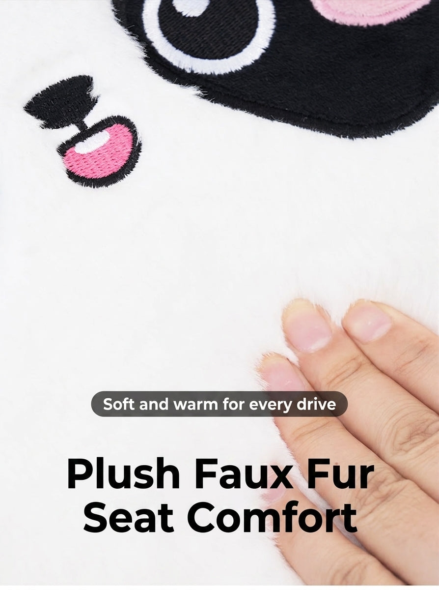 Car headrest lumbar support, cartoon cute panda, comfortable soft car cushion, all-season universal neck pillow