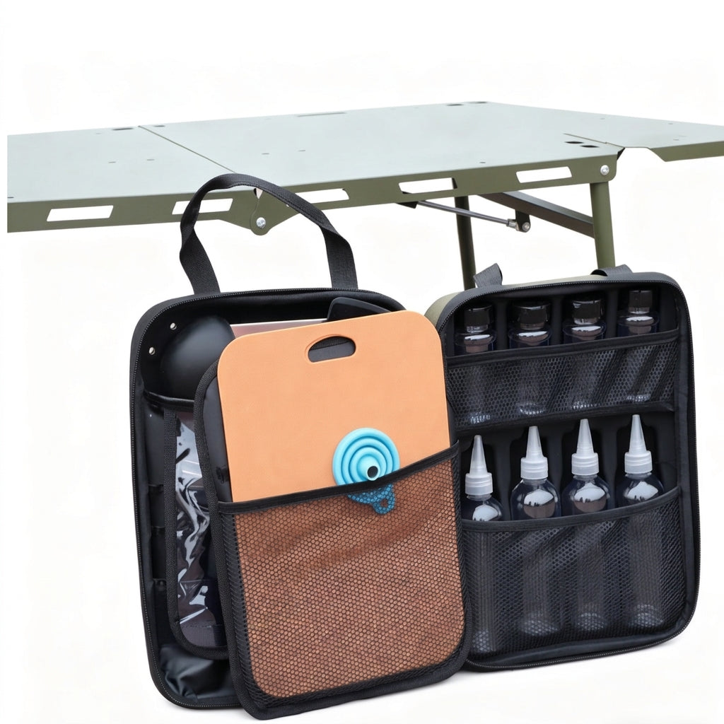 Outdoor portable seasoning knife set storage bag, camping and outdoor cooking bag, self-driving kitchen equipment set, EVA hard bag